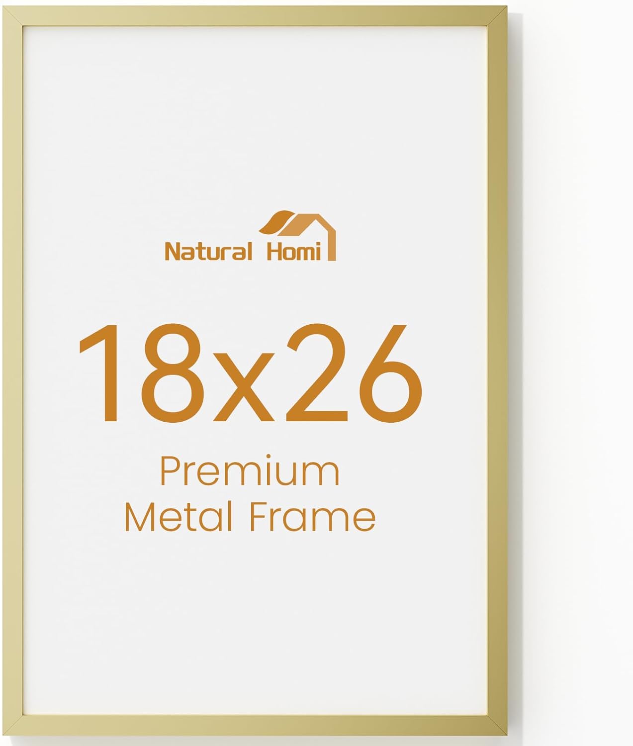 18x26 Aluminum Metal Picture Frame,Tempered Glass Gold Photo Frame 18x26 for Family Photo,Posters,Art,Document to Wall Mount Horizontally or Vertically 18x26 Gold