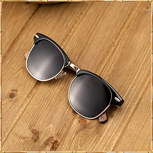 WOODIES Polarized Walnut Wood Sunglasses for Men and Women | Black Polarized Lenses and Real Wooden Frame | 100% UVA/UVB Ray Protection