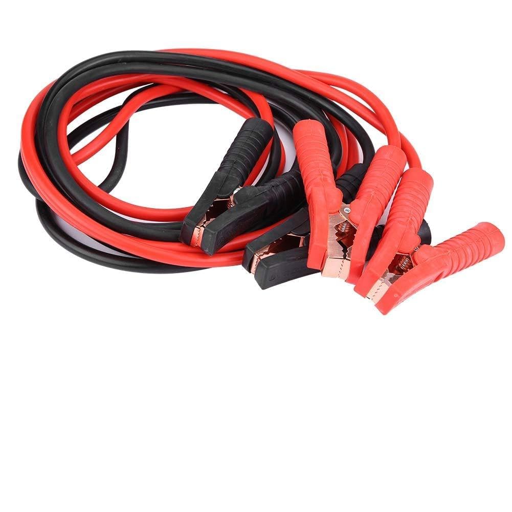 SIXRUN Cavo Batteria per Auto 12 V, Cavo di Avviamento Batteria di Emergenza in Rame Puro 4 M 2000 A, Terminali Isolati con Codice Colore, Cavi Flessibili Rosso Nero per Avviamento di Veicoli su