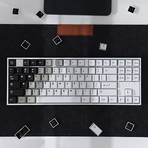 Image of mintcaps Black White Gradient Keycaps Set Cherry Profile Doubleshot Custom Keycaps 121 Keys for Cherry MX Gateron Kailh Box Switches Mechanical Gaming Keyboard