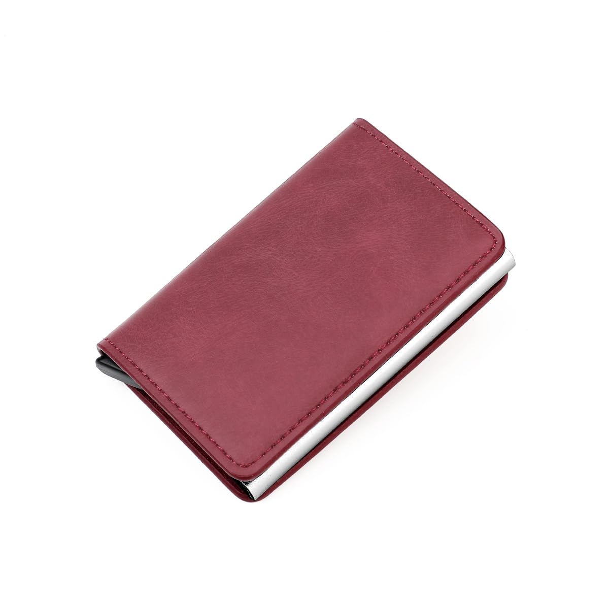 Balidiya Pop up Card Wallet RFID Blocking Men Slim Metal Credit Card Holder Business Money Pocket Card Case for Men and Women (red)