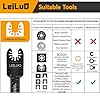 LEILUO 32 Pcs Multitool Blade Kit for Wood Nails Japanese Tooth Oscillating Saw Blades Titanium Oscillating Tool Blade with Storage Bag Compatible with DeWalt Dremel Makita and More