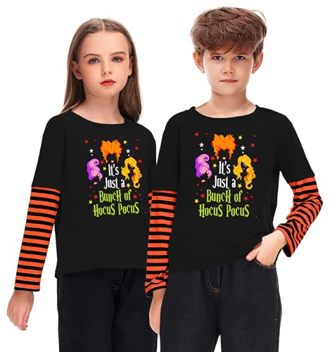 Image of Remimi Unisex Kids Christmas Long Sleeve Shirt Xmas Print Stripe Shirts 2-12 Years