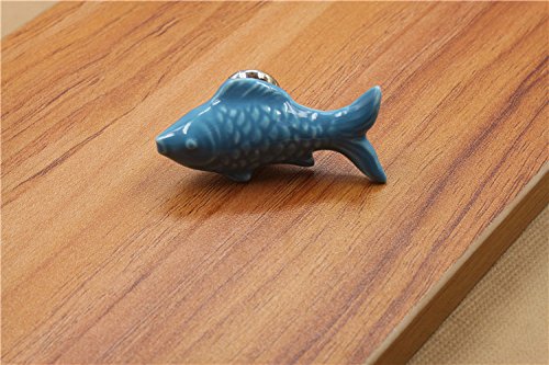 12 szt. Pomarańczowy śliczny kształt ryby gałki ceramiczne, cukierki kolor dziecięce dziecięce uchwyty meblowe ciągnie do drzwi szuflada szafki szafka komoda Bin skrzynia na książki itp. ze śrubami (n