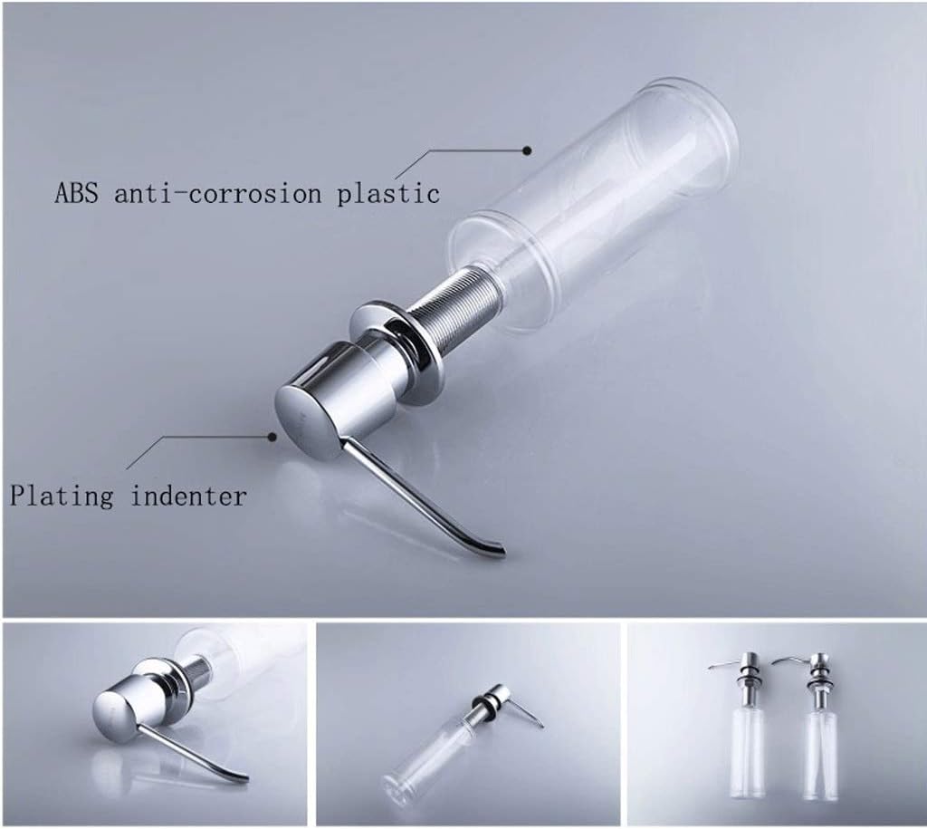 Soap Dispenser for Kitchen Sink Stainless Steel,Built in Design for CounterTop with Large Liquid Soap Bottle 9.4OZ High Capacity Soap dispensers
