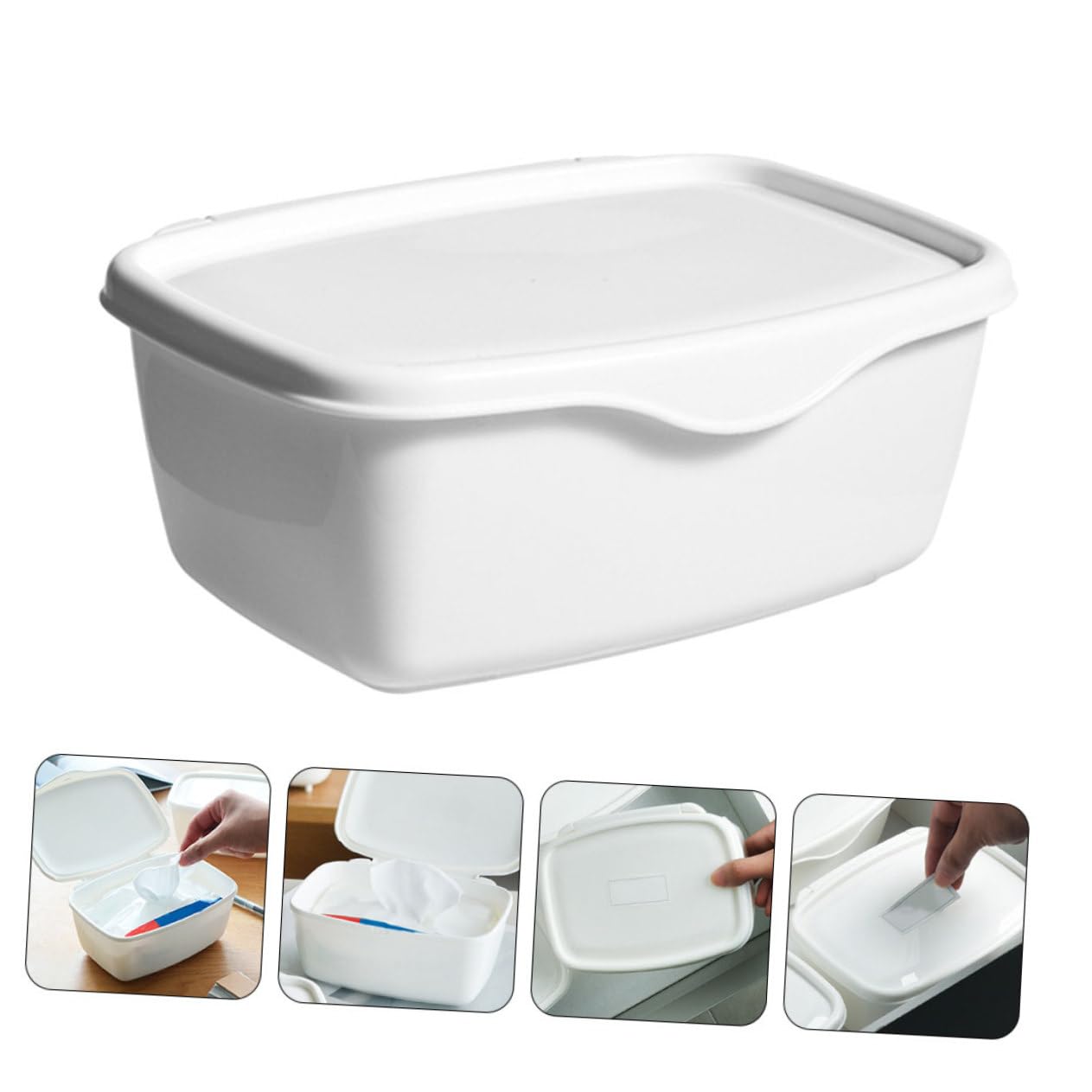 IMIKEYA 3 Ensembles 3Sets Boîte D'Essuyage Distributeur De Lingettes Porte-Conteneur D'Essuyage Organisateur De Stockage De Masque Étui De Lingettes Porte-Lingettes Lingettes 2 pièces * 3