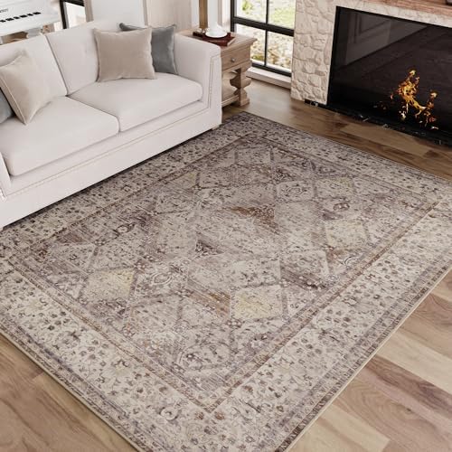 Floral Area Rugs for Living Room 5x7 Machine Washable Rugs for Bedrooms