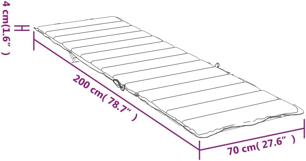 vidaXL Sun Lounger Cushion Ultra-Soft and Durable - Oxford Fabric Turquoise - Ideal for Indoor/Outdoor Use - Non-Slip Design