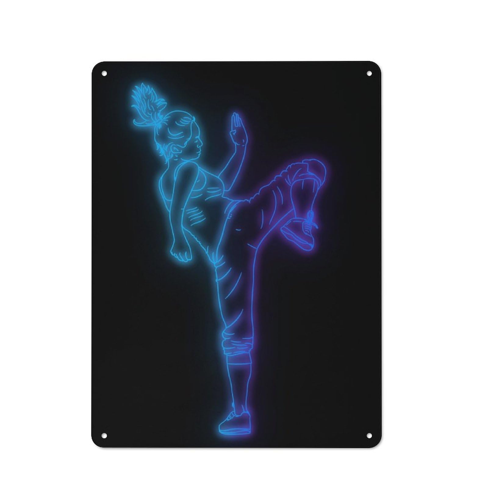 Retro Neon Fighter 2 Vintage Tin Sign 40x30cm, Retro Room Decor for Lounge, Study, Pub Or Wall Gallery