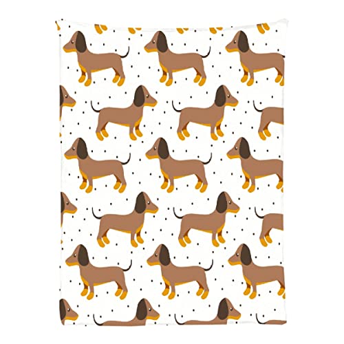 Ottoy Dachshund Dog Super Soft Micro Fleece Blankets Plush Lightweight Quilt Dual-Sided Decorative Couch, Sofa, Travel, Lap, Bed Throw Blanket,60