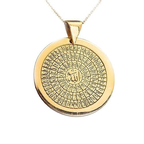 Asma Ul Husna Necklace. 99 Names of Allah Silver Pendant, Asma Ul Husna Gold Plated Necklace. Islamic Silver Necklace, Asma Ul Husna Pendant