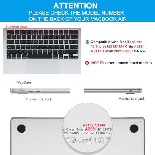 Image of CaseBuy Wrist Rest Sleeve for MacBook Air 13.6 inch A3240 A3113 A2681 M4 M3 M2 Released 2025 2024 2023 2022, Midnight