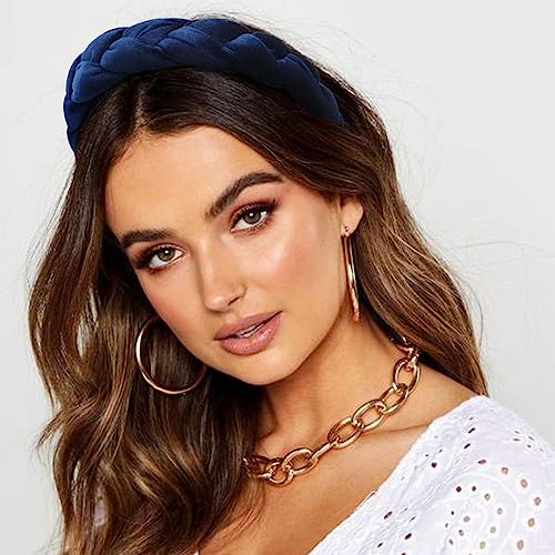 Image of DRESHOW Braided Headbands for Women Velvet Hair Hoop Elastic Criss Cross Hair Bands Accessories