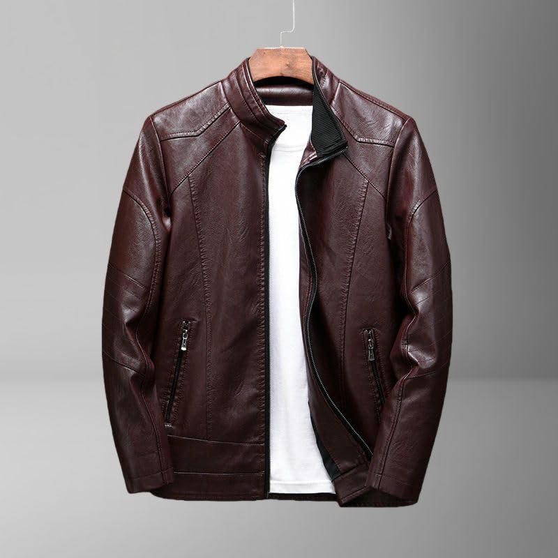 Chaqueta de piel sintética masculina para abrigar con estilo el entretiempo 6