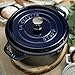 Staub Cast Iron 4-qt Round Cocotte - Dark Blue, Made in France
