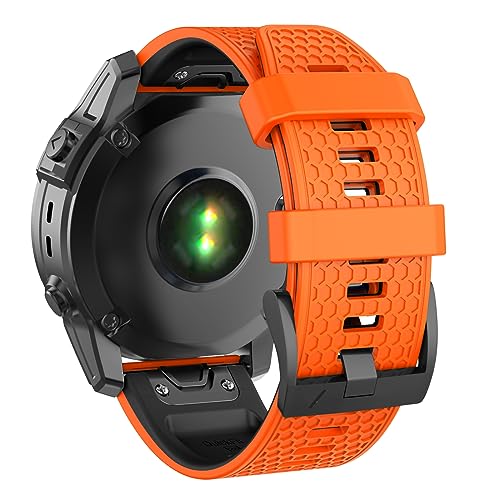 MYSNBKN 26mm Quick Fit Strap for Garmin Fenix 7X/Fenix 6X/Fenix 6X Pro/Fenix 5X/Fenix 5X Plus/Fenix 3/Fenix 3 HR, Soft Silicone Replacement Band