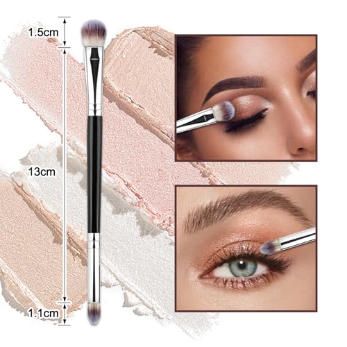 Eyeshadow Brush Eye Makeup Brush Professional Blending Eyeshadow Makeup Brushes for Concealer Eyebrows Eyeliner Soft Hairs Makeup Tool (Black-EB02) - Image 6