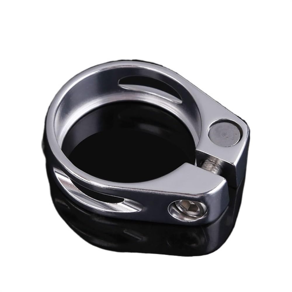 Bike Seat Clamp Aluminum Alloy Bicycle Seatpost Clamp 31.8/34.9 Mm Seat Tube MTB Bike Clip Parts Saddle(34.9mm Silver)
