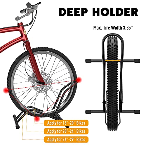 UNITEDPOWER Bike Floor Stand, Adjustable Freestanding Bicycle Storage Parking Rack for Indoor, Outdoor 16''-29" Wheel Stand by UNITEDPOWER - Image 6