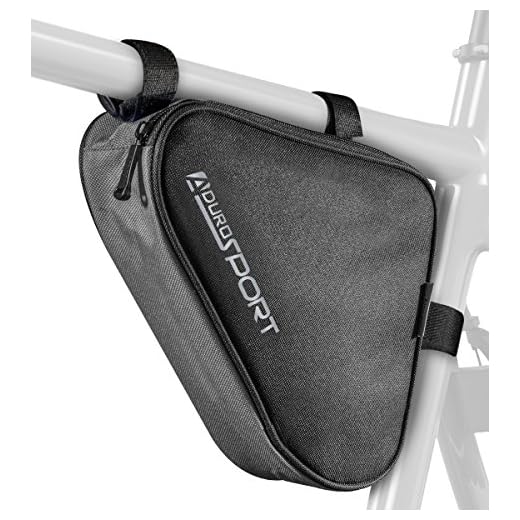 Aduro Sport Bicycle Bike Storage Bag Triangle Saddle Frame Pouch for Cycling (Gray)