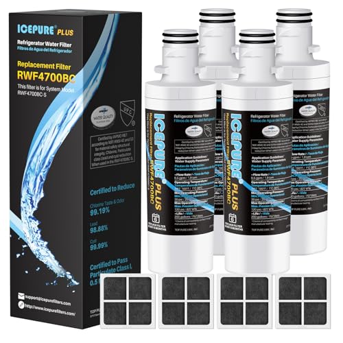 Image of ICEPURE PLUS ADQ747935 NSF /ANSI 53 Certified Replacement for LG LT1000P MDJ64844601, Kenmore Elite 9980, LT1000PC ADQ74793501 LT1000 RWF4700A RWF4700AB Refrigerator Water and LT120F Air Filter, 4Combo