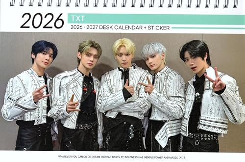TXT グッズ 卓上 カレンダー (写真集 カレンダー) 2026~2027年(2年分) + ステッカーシール 12点セットのサムネイル