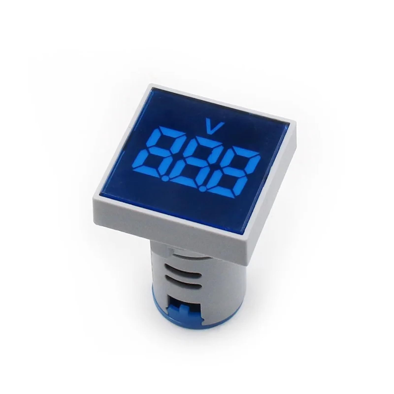 22mm Square Digital Voltmeter AC 20-500V Volt Voltage Tester Meter Power Indicator Lamp Light Display(New Blue Voltmeter)