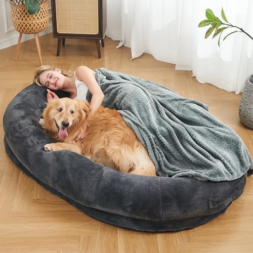 Flufelbed Cloud Dog & Human Nap Bed 72"x48" Charcoal