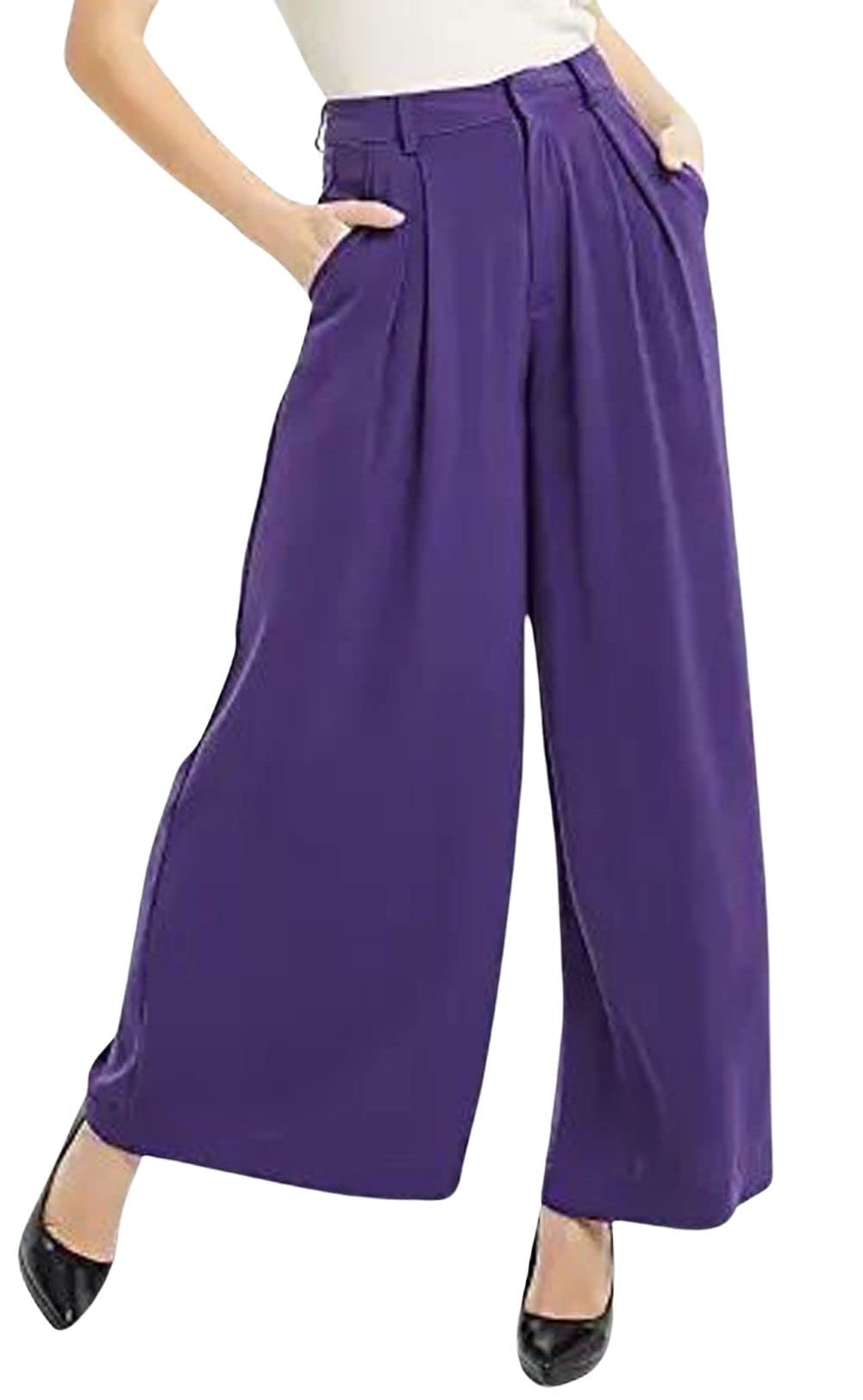 CHARTOU Women Wide Leg Pants Trousers Business Casual Pants Outfits Office Work Pants Palazzo High Waist