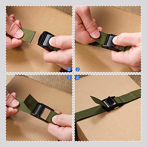 Hejo 6PCS Cinghie di Fissaggio, 100 x 2.5CM Verde