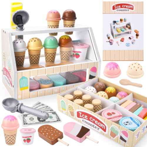 Heladeria Juguete,Juguete de Helado,Tienda de Helados Accesorios de Cocina