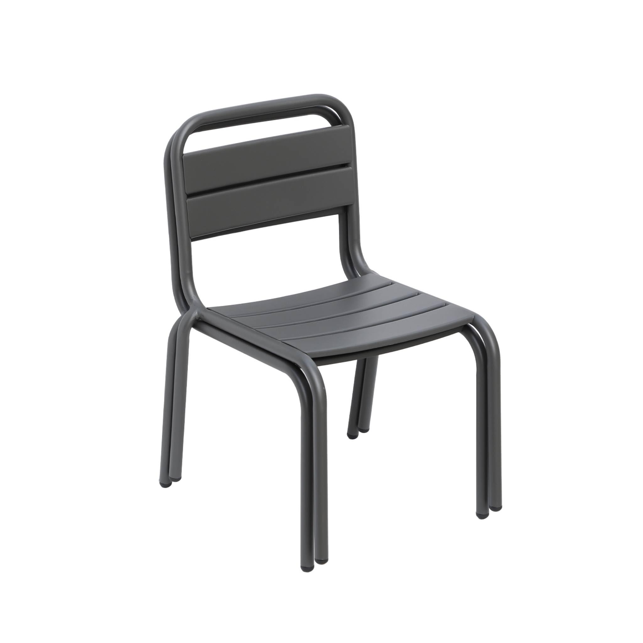 2er-Set anthrazitfarbene Kinderstühle aus Metall - Kristoff