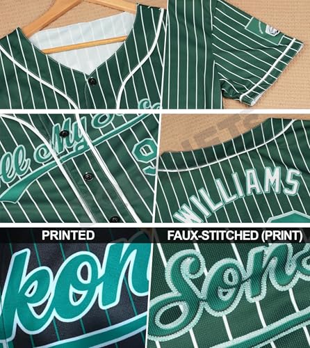 Custom Baseball Jersey Men Women Youth Kids, Fun Party Style, Black Neon Green Pink Personalized Printed Name Number and Logo miniatura 2