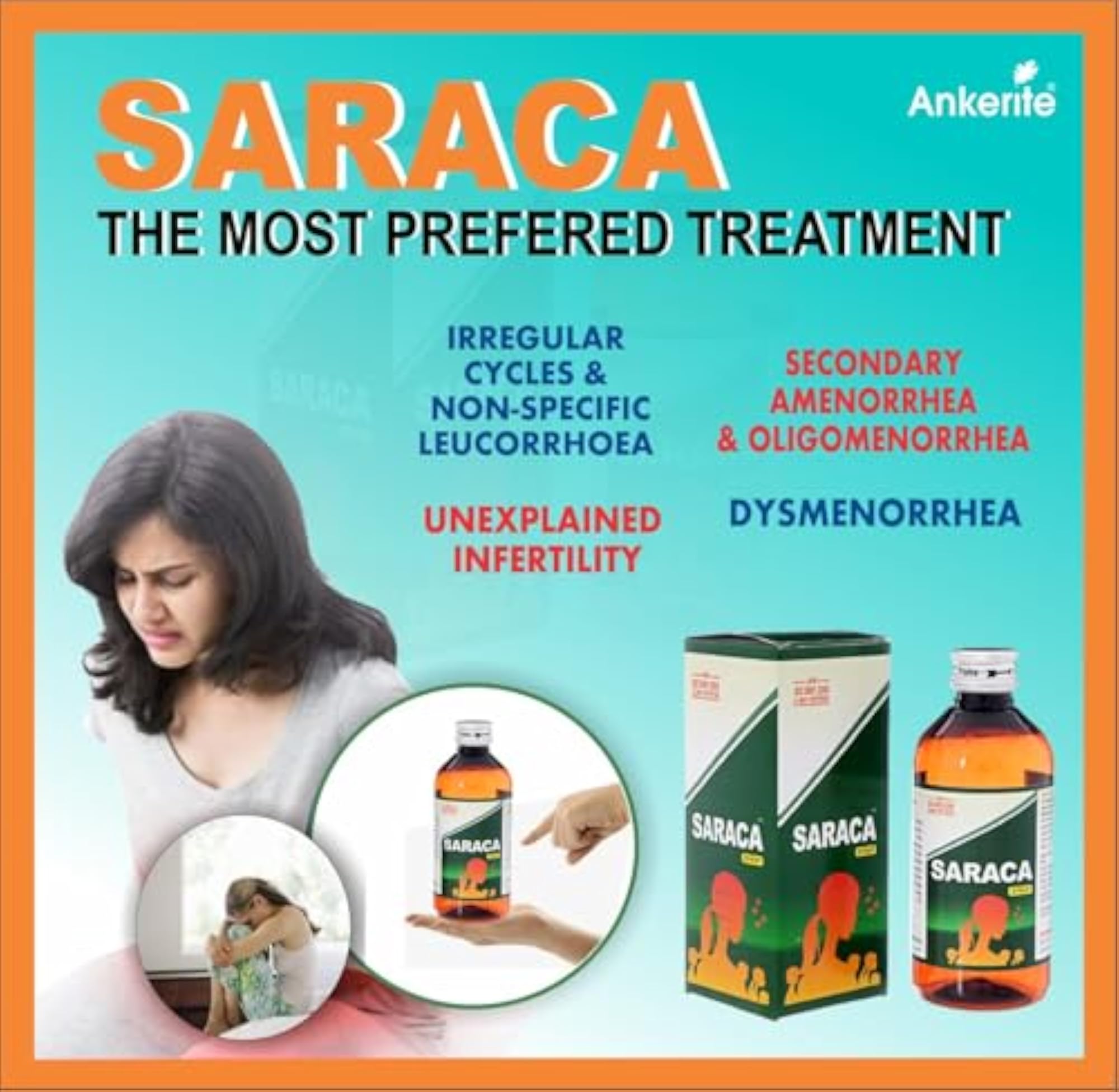 Ankerite Saraca Syrup, Natural Herbal Formula, 450ml