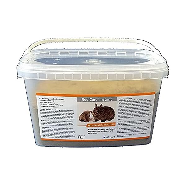 Alfavet, RodiCare instant Päppelfutter für geschwächte inappetente Zwergkaninchen, Meerschweinchen, Kleinnager. Alleinfuttermittel mit gesunden Kräutern, Pulver