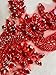 1 Pair Handmade Beaded Crystal Patches Bodice Lace DIY Applique Patches Accessory for Dress Clothes 35X12cm (Red)