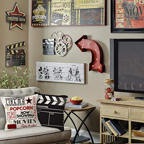 Yoenyy Movie Theater Cinema Personalized Home Decor Design Throw Pillow Cover Pillow Case 18 X 18 Inch Polyester Linen For Sofa Set Of 4 #TOP3