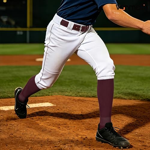 Image of VONMELLI Youth Baseball Belt and Socks Combo, Elastic Softball Belts and Socks for Boys and Adult (2 Pairs of Socks & 1 Belt)