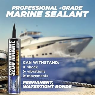 5200 Marine Sealant - Fast-Cure, High-Bond, UV-Resistant Underwater Marine Adhesive Sealant for Boats, Hulls, Decks, and RVs - with Gloves, Nozzle, White 10 oz