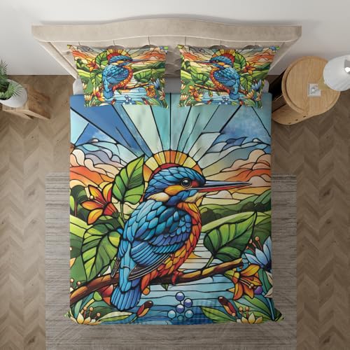 ThuhaTree Store Kingfisher Bird Bedding Set, Gift for Kingfisher Lovers