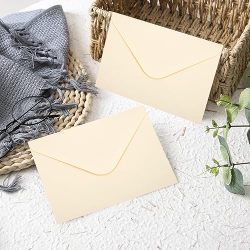 Paquete de 180 sobres pequeños para tarjetas de regalo de papel crema minisobres de 4 x 2.7 pulgadas 4