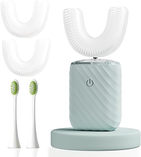 Miniatura 9 de Cepillo de dientes eléctrico automático ultrasónico para adultos, cepillo de dientes en forma de U, limpieza bucal de 360°, 5 modos