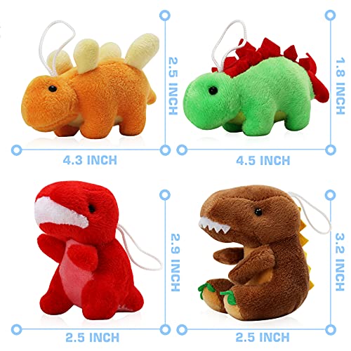 16 Pack Plush Dinosaurs Bulk, Mini Dinosaur Figures Assortment Keychain Toy, Soft Dino Stuffed Animal Set Gifts For Kids, Easter Basket Stuffers, Goody Bag Filler, Doll Machine, Toddler Party Favors #TOP3