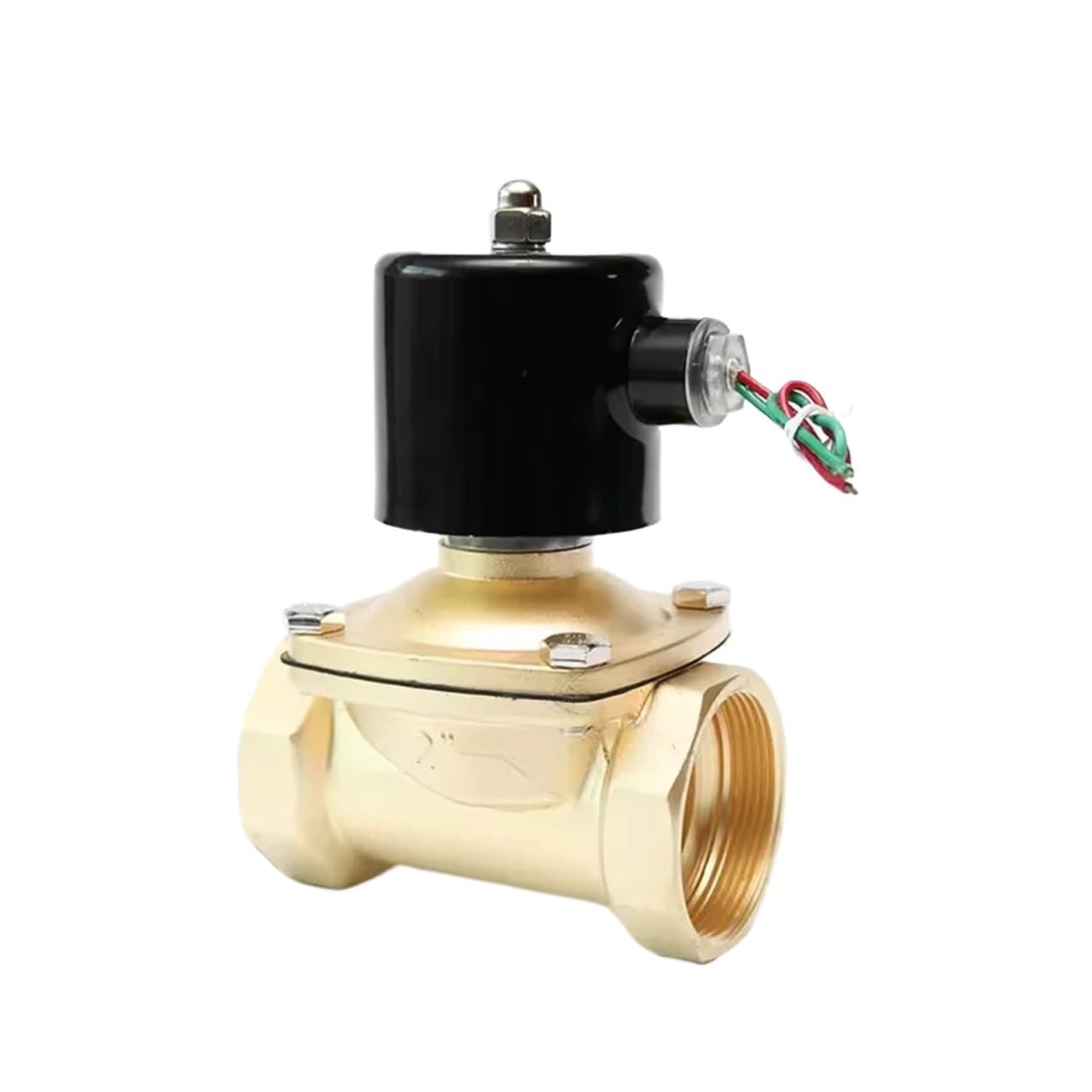 VSPPJYFG 1/2 inch 2 Way Normally Closed Solenoid Valve 220V 12V 24V Air Diesel Oil Brass Solenoid Valve(1/2" Npt,DC24)