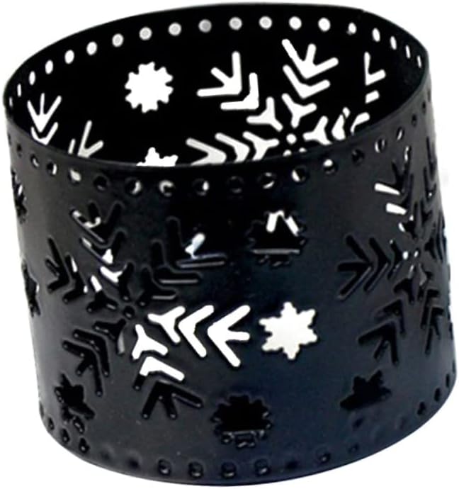 NOLITOY 3pcs Iron Hollow Christmas Candle Holders Black Snowflake Decorations Desktop Pen Holder Home Office Decor