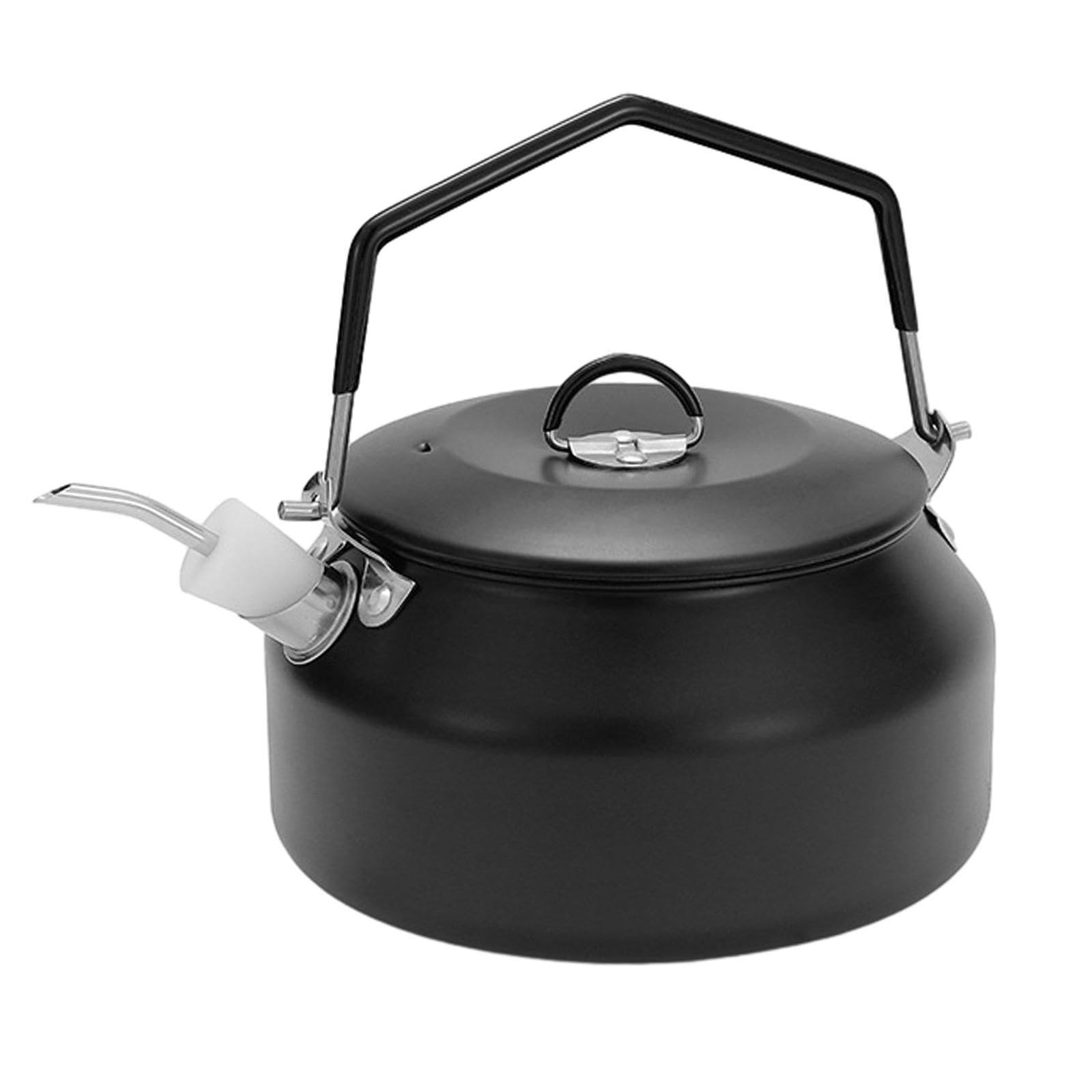 Almencla Bouilloire de Camping 1L, Bouilloire, Ustensiles de Cuisine, Théière, Cafetière, Idéale pour La Randonnée, Le Barbecue, Les et Les Feux de Cam, Noir