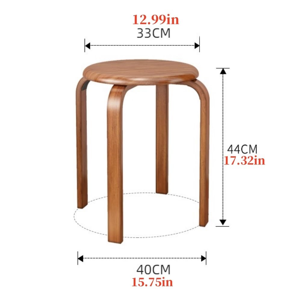 Stapelbare Hocker 6er Set, Moderne Runde Rückenfreie Stühle für Küche, Esszimmer, Büro, Outdoor - Platzsparendes Design