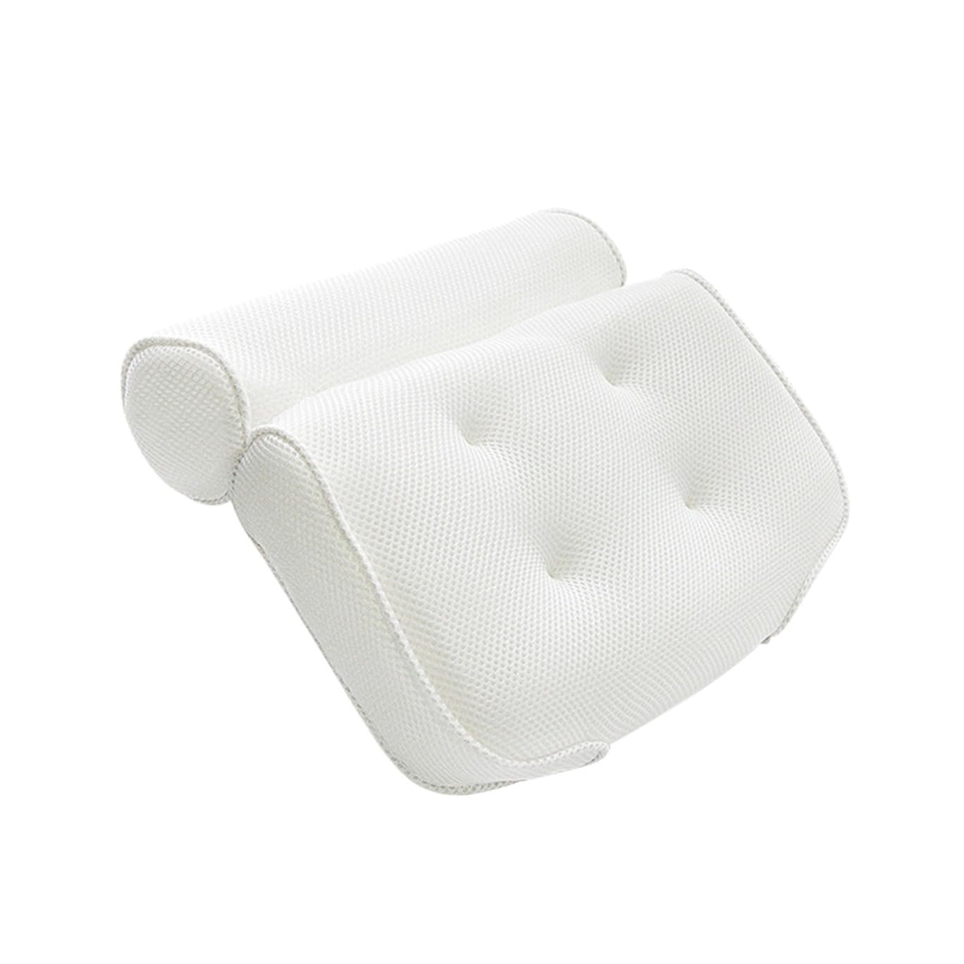 Cuscino da Vasca da Bagno in 3d Mesh Bianco con 6 Ventose