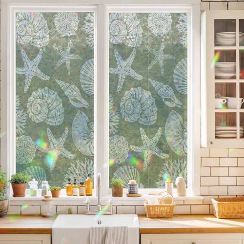 Vinilo decorativo para ventana Yukro Gray-green 17.7x39.3 pulgadas miniatura 2