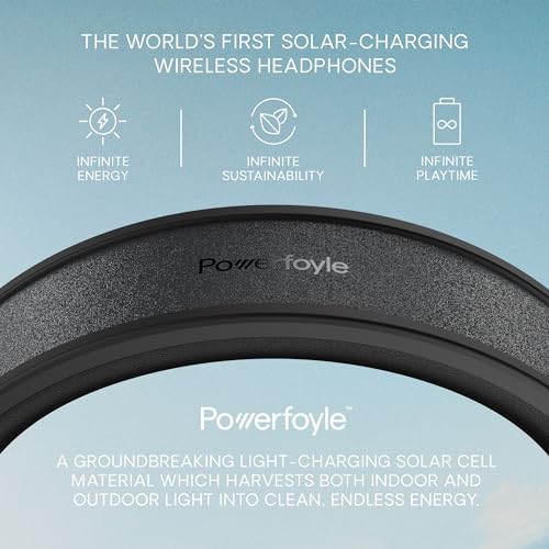 Image of Urbanista Los Angeles Midnight Black-World's 1St Solar Powered Hybrid Active Noise Cancelling with Mic Premium Wireless Headphones,Unlimited Playtime,Over Ear